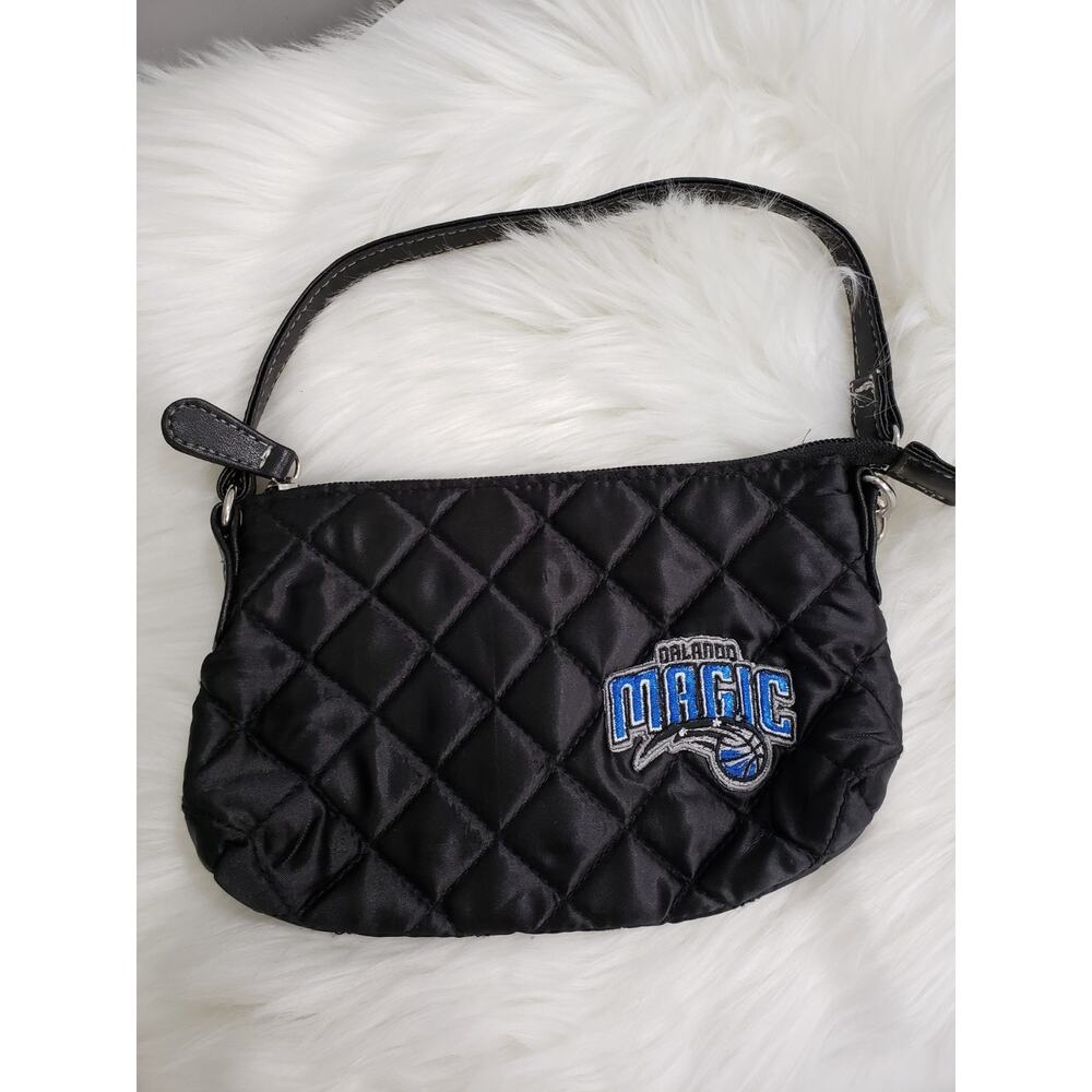 Retro ORLANDOโ MAGIC quilted black wristlet -purse handbag y2k style